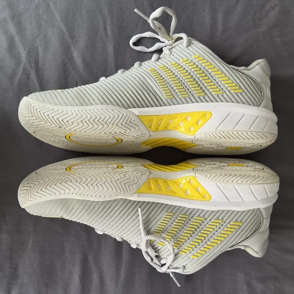 K Swiss Hypercourt Express 2 Womens US 11 White Gray Yellow Athletic Shoes